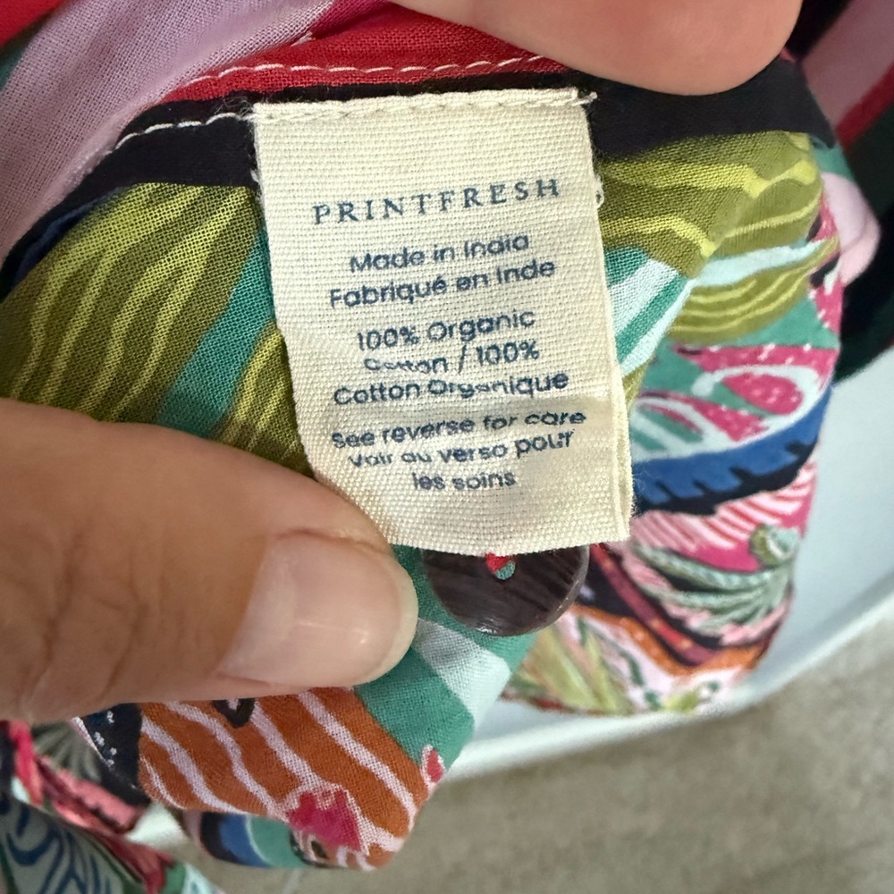 PRINTFRESH Colorful Coast Classic Button Down With Pocket Vibrant Ink Size S/M - Picture 8 of 10
